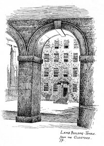 Lamb Building, Temple, från klostret, London, 1912 av Frederick Adcock