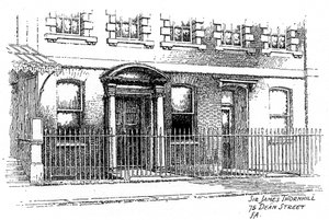 Sir James Thornhills hus, 75 Dean Street, London, 1912 av Frederick Adcock