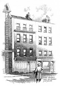 Där James Boswell först träffade Dr Johnson, London, 1912
