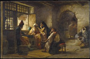 Ett intressant spel, 1881 av Frederick Arthur Bridgman