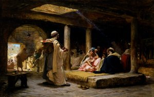 Café på Biskra, Algeriet, 1884. av Frederick Arthur Bridgman