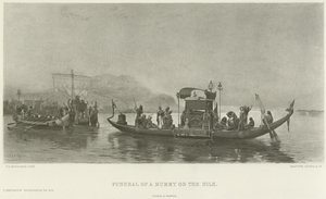 Begravning av en mumie på Nilen (gravyr) av Frederick Arthur Bridgman