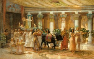 The Procession of the Sacred Bull, Apis, c.1879 (olja på duk) av Frederick Arthur Bridgman