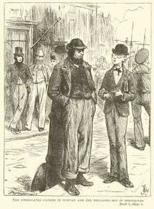 Den obildade fadern i fustian och den bildade pojken i glasögon av Frederick Barnard
