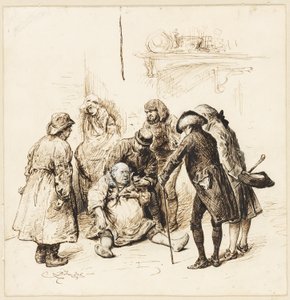 Två herrar som hjälper en berusad av Frederick Barnard