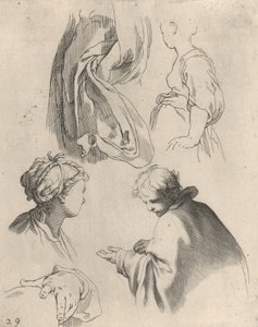Figurstudier, ur ritbok, 1650-56. av Frederick Bloemaert