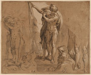 Sankt Johannes Döparen av Frederick Bloemaert after Parmigianino