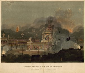 En vy av Temple of Concord i Green Park av Frederick Calvert