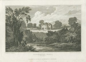 Darlaston Hall: gravyr, nd [c 1830] av Frederick Calvert