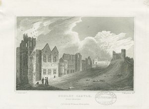 Dudley Castle - The Keep: stålgravyr och [1800-talet] (tryck) av Frederick Calvert