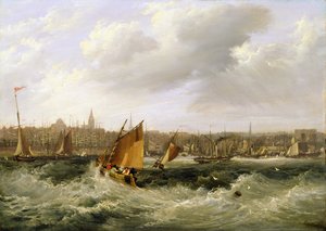 Liverpool, Lancashire från floden Mersey och New Brighton, 1838 (för par se 257066)