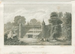 Tixall Hall - Gatehouse: gravyr, nd [c 1830] (tryck) av Frederick Calvert