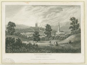 Wolverhampton - Avlägsen vy från Penn Road: stålgravyr, nd [c 1830] (tryck)