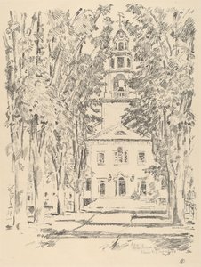 Colonial Church, Gloucester, 1918. av Frederick Childe Hassam