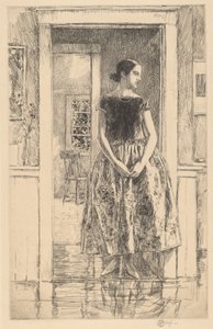 Flicka i en modern klänning, 1922. av Frederick Childe Hassam