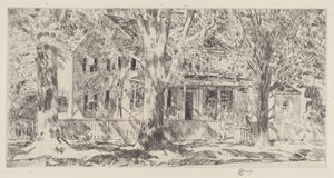Hus på Main Street, Easthampton, 1922. av Frederick Childe Hassam
