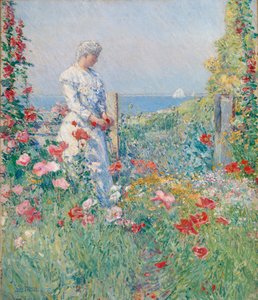 I trädgården Celia Thaxter i hennes trädgård, 1892.