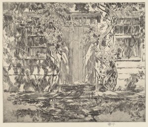 Old Doorway, Easthampton, 1920. av Frederick Childe Hassam