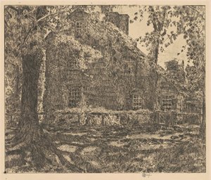 The Home Sweet Home Cottage, Easthampton, 1921. av Frederick Childe Hassam