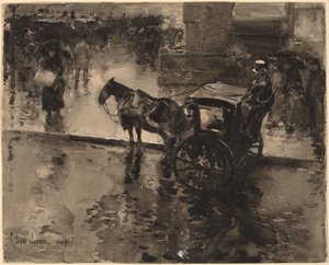 The Up-Tide on the Avenue, troligen 1890. av Frederick Childe Hassam