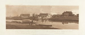 Utsikt över palatset och byn Choisi, på stranden av Siene 1803; Skylt 14 från Views in Paris, Emanuel Volume-spårningen av plattan B1981.25.2623