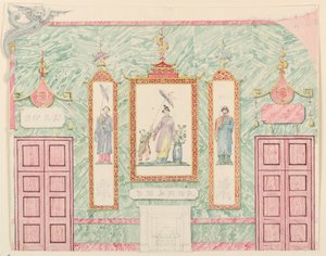 Ritning, väggupphöjning, troligen till bankettsalen, Royal Pavilion, Brighton, 1815-22 av Frederick Crace