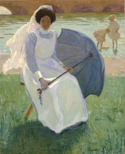Kvinna med grönt parasoll, 1908. av Frederick F. Fursman