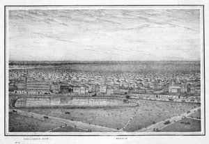 Esplanadraden och moskén, panorama över Calcutta, Indien, c1840-talet.