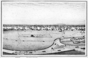 Strand och cricketbana, panorama över Calcutta, Indien, c1840-talet.