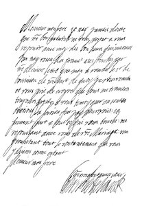 Brev av Henrietta Maria, drottning av Karl I, 1600-talet 1865.