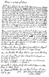 Brev av Titus Oates till hertigen av Bolton, 1694 1865. av Frederick George Netherclift