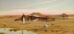 Shejkens aftonbön (olja på duk) av Frederick Goodall