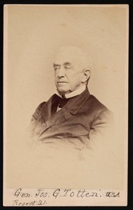 Porträtt av general Joseph Gilbert Totten 1788-1864, före 1864.