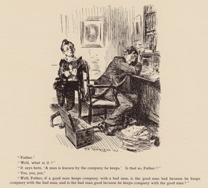 En man är känd för det sällskap han har (litografi) av Frederick Henry Townsend