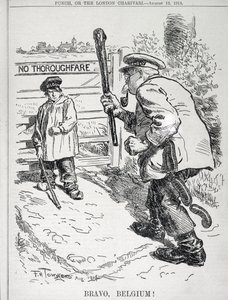 Bravo Belgien! från tidningen Punch, Vol CXLVII s.143, pub. 12 augusti 1914