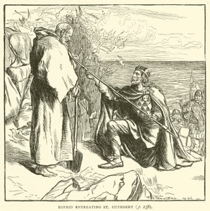 Egfrid vädjar till St Cuthbert (gravyr) av Frederick Henry Townsend