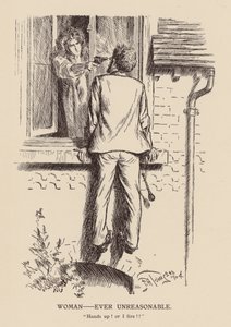 Kvinna - Alltid oresonlig (litografi) av Frederick Henry Townsend
