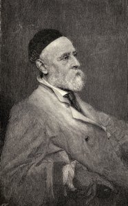 Porträtt av George Frederick Watts, graverad av T. Johnson efter fotografiet av Hollyer, från 