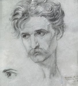 Studie av Giuseppe Moto (krita på papper) av Frederick James Sheilds
