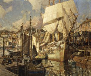Cadiz saltfartyg, Gloucesters hamn av Frederick John Mulhaupt