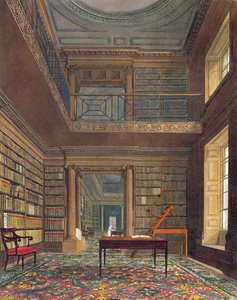 Eton College Library, från "History of Eton College", en del av "History of the Colleges", graverad av William James Bennett (1787-1844) pub. av R. Ackermann, 1816 (akvatint)
