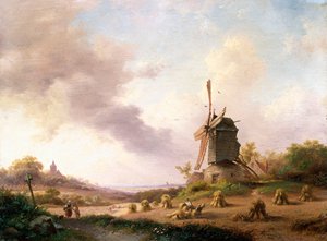 Skördare i ett vidsträckt landskap, 1850