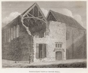 Nordostlig vy av Crosby Hall av Frederick Nash