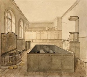 The Chapel, Newgate Prison (akvarell) av Frederick Nash
