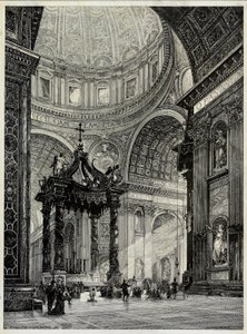 Peterskyrkan, Rom, Italien, interiör, 1878. av Frederick P Dinkelberg