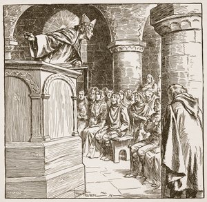 Dunstans sista predikan, illustration från 