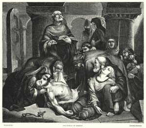 The Burial of Harold (gravyr) av Frederick Richard Pickersgill