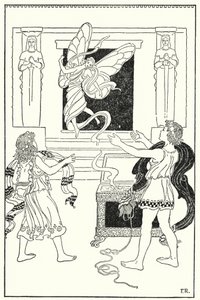 Barnen lyfte på locket igen och ut flög en solig och leende liten personlighet (litho) av Frederick Richardson