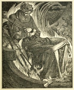 Kung Warwulfs död, pub. 1915 gravyr, 1915.