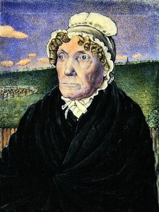 Porträtt av William Williams andra fru, ca 1828 (akvarell på elfenben) (par till 367110) av Frederick Tatham